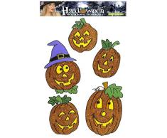 WIDMANN vd-wdm1166h Fensteraufkleber Kürbis Glitter Sortiert, Orange, Einheitsgröße