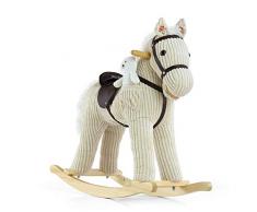 MILLY MALLY 5901761122183 - Schaukelpferd Schaukelspielzeug mit Soundeffekten Teddybär, weiß