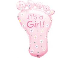 amscan 07690 01 Folienballon Its a Girl, Rosa