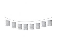 Amscan 22055-18-55 Paper Lanter Garland Lampiongirlande Dekoration, Papier, silber