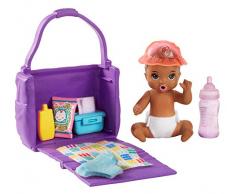 Barbie GHV86 Skipper Babysitters Fütter-und Wickel-Spielset mit Baby-Puppe mit Farbwechselfunktion, Wickeltasche und Zubehörteilen