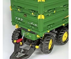 Rolly Toys 125043 rollyMulti Trailer John Deere | Anhänger in 3 Richtungen kippbar | Kippanhänger mit Gewindekurbe und Heckkupplung | ab 3 Jahren | Farbe grün/gelb