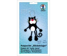 Ursus 39530004 - Bastelset Glücksbringer Katze aus Pompons, ca. 19 cm