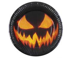 Boland 72310 6 Teller Gruseliger Kürbis, Schwarz/Orange