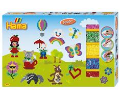 Hama 3044 Gigantische Geschenkpackung, Bügelperlen Midi, ca. 6000 Stück inklusive Stiftplatten und Zubehör