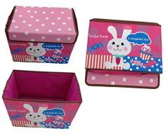 GMMH Design Spielzeugbox Hase rosa 38 cm x 26 cm x 27 cm Aufbewahrungsbox Spielzeugkiste Aufbewahrungstonne Kindermöbel (Hase rosa)