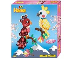 Hama 3246 Parrots Gift Box Geschenkpackung Papageien, Bügelperlen Midi, ca. 2500 Stück inklusive Stiftplatte und Zubehör, bunt, Einheitsgröße