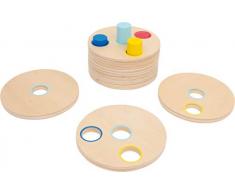 small foot 3386 Denkspiel Logisteck aus Holz, 8 Scheiben und farbige Stäbe auf einem Basisbrett, ab 1,5 Jahren