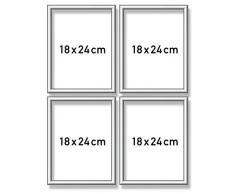 Schipper 605290764 - Malen nach Zahlen - Quattro Alurahmen je 18 x 24 cm, Silber matt ohne Glas für Ihr Kunstwerk, einfache Selbstmontage