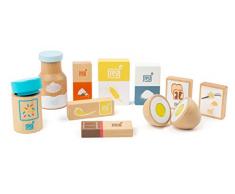 small foot 11442 Backzutaten fresh aus Holz, Zubehör für die Kinderküche und den Kaufmannsladen, ab 3 Jahren