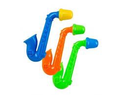 Boland 30823 - Saxophone Pfeifen, 3 Stück, Größe 5 cm, Saxophonpfeifen, Instrument, Blasinstrument, Pinata, Mitgebsel, Krachmacher, Spielzeug, Kindergeburtstag