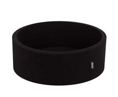 KiddyMoon Bällebad 90X30cm/KEINE Bälle Bällepool Ohne Bälle Für Babys Kinder Rund, Schwarz:Weiß/Grau/Silber