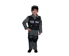 Dress Up America – S.W.A.T. Polizist Kostüm für Kinder Fasching Halloween Größe: Medium (8 – 10 Jahre) – M, Mehrfarbig, Up327Md
