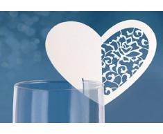 Unbekannt partydeco wsz4-karton – Set 10 Tischkarten Herz-für Gläser