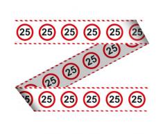 Folat Absperrband Verkehrsschild Zahl 25 Party Tape, 15 m
