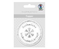 Ursus 56690013 - Topper Besinnliche Weihnachtsfeiertage, 8 Stück, weiß/ silber