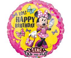Amscan 3632201 Folienballon Sing-A-Tune Minnie´s fröhliche Helfer