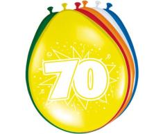 Folat 8 Luftballons Zahl 70 Geburtstag bunt