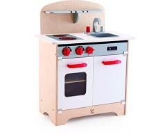 Weiße Gourmet-Küche, Spielküche aus Holz, Kinderküche für Küchen-Rollenspiel, aus Holz, ab 3 Jahren, weiß