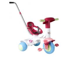 Coloma 804-37 - Dreirad mit Schubstange, Baby Princess, weiß, rosa und blau
