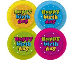 Folat 65330 Happy Birthday Sterne Teller 23 cm-8 Stück