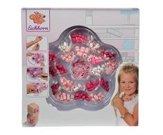 Eichhorn 100003426 - Holzperlen-Set in Blumenbox, 275-teilig, versch. Farben und Formen - inkl. Schnüren und Verschlüssen, Ahornholz