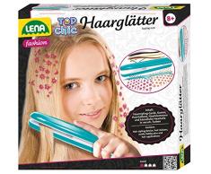 Lena 42537 - Fashion Set Top Chic Haarglätter, Komplettset mit batteriebetriebenen Haarstylinggerät, Tattoos für Haare, Kamm, Haarteile in 3 Farben und Haarklammern, Styling Set für Kinder ab 8 Jahre