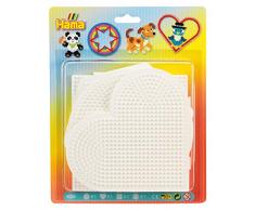 Hama 4580 Stiftplatten für Midi Perlen, Herz, Kreis, Viereck und Sechseck