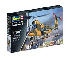 Revell 64954 - Modellbausatz Hubschrauber 64954 Set 1:100 - Bell AH-1G Cobra im Maßstab 1:100, Level 3, Orginalgetreue Nachbildung mit Vielen Details, Helikopter -