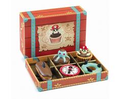 Djeco DJ06524 Snack-Set mit Tablett und Zubehör aus Holz