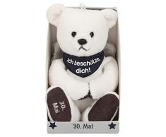 Depesche 8139.151 - Schutzengel Bär aus Plüsch, ca. 9 cm, mit Datum 30. Mai, Geschenk für Geburtstag, Jahrestag oder Hochzeitstag