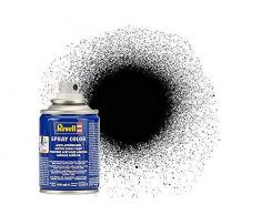 Revell 34302 Spraydose schwarz, seidenmatt Spray Color, Farben in der praktischen 100-ml-Sprühdose