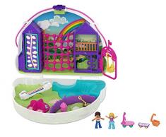 Polly Pocket GKJ65 - Regenbogen Tasche, tragbare Schatulle mit Zubehörteilen, Spielzeug ab 4 Jahren