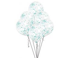 Unique Party 58108 Konfetti Luftballons, Blaugrün