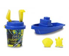 Batman Sandeimerset Boot und Eimer 7teilig - offiziell lizenziert – Eimer, Schaufel, Handrechen, 2 Förmchen, Boot, Sandsieb