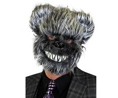 ILOVEFANCYDRESS Furry Grau Bär Maske mit Zähnen. Halloween Fancy Dress Zubehör