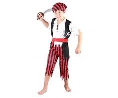 Fancy Me Jungen 4 Stück Rot Schwarz Piraten-Party Welttag des Buches-Tage-Woche Halloween Karneval Kostüm Kleid Outfit 4-12 Jahre - 10-12 Years