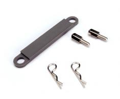 Traxxas 3727, eineMetall Pfosten/Körper Clips Akku hold-down Teller Modell KFZ-Teile, Grau
