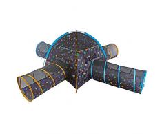 Pacific Spielzelt für Kinder, Weltraumstation, Kuppelzelt mit 4 Krabbeltunneln für drinnen und draußen