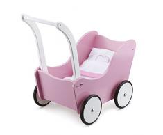 New Classic Toys - 10751 - Puppen & Zubehör - Puppenwagen - Pink - Einschließlich Bettgarnitur