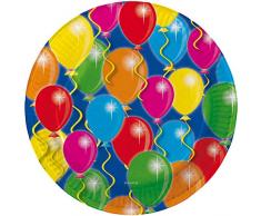 Folat 8Stk. Pappteller 23cm Geburtstag Jubiläum Luftballons