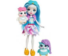 Enchantimals Mattel FCG78 - Themenpack Nachteulen-Pyjamaparty mit Eulenmädchen Ohana Owl Puppe und Zwei Tierfreunden