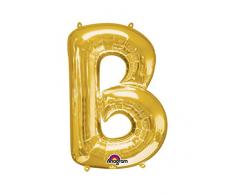 amscan 3301411 Folienballon Minishape Buchstabe B, Gold