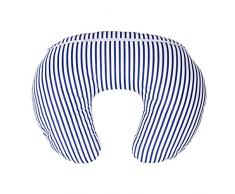 LULANDO Stillkissen, Nackenkissen und Lagerungskissen (55x42cm) für Babys und Erwachsene. Ideal auch für Kinder und als Reise-Kopfkissen. Farbe: Streifen Dunkelblau/Weiß