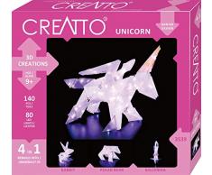 Kosmos 03539 Creatto Einhorn 3D-Leuchtfiguren entwerfen Bastel Set, für Einhorn, Ballerina, Hase oder Eisbär, gestalte deine kreative Zimmer-Deko, 140 Steckteile, 80-tlg. LED-Lichterkette, ab 9 Jahre