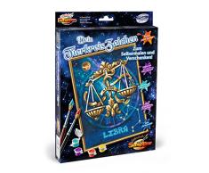 Schipper 609390678 - Malen nach Zahlen - Tierkreiszeichen, Waage - Bilder malen für Erwachsene, inklusive Pinsel und Acrylfarben, 18 x 24 cm