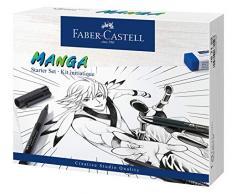 Faber-Castell 167152 - Tuschestift Pitt Artist Pen Manga Advanced Set, 3 Tuschezeichner und Zubehör, 8 Teilig