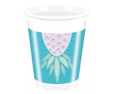Procosia PR89950 Becher aus Kunststoff, Ananas, mehrfarbig, 8 Stück