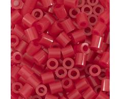 Vaessen Creative 5009-008 Bügelperlen, Dunkelrot, 1100 Stück, Steckperlen zum Basteln mit Kindern, DIY Gestalten von Schmuck, Deko, Verzierungen und weiteren Bastelideen