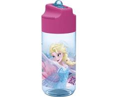 p:os 24657088 - Trinkflasche, Disney Frozen, transparent mit Strohhalm, ca. 450 ml